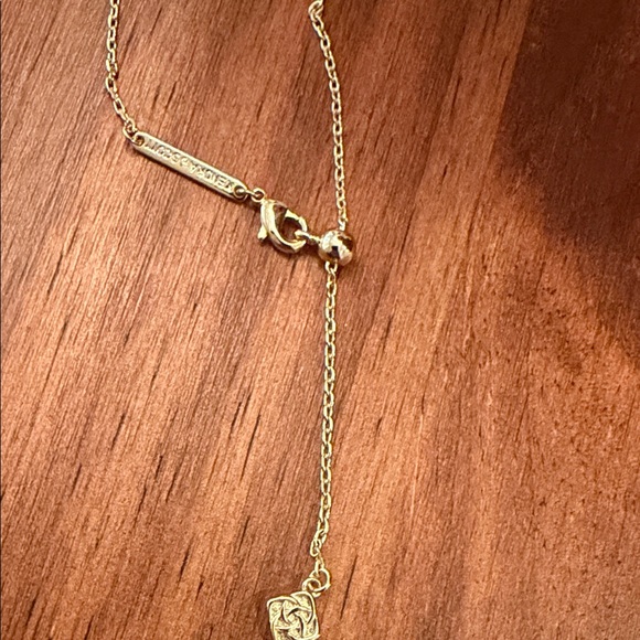 Kendra Scott Gold Green Pendant Necklace with bow - Picture 4 of 4